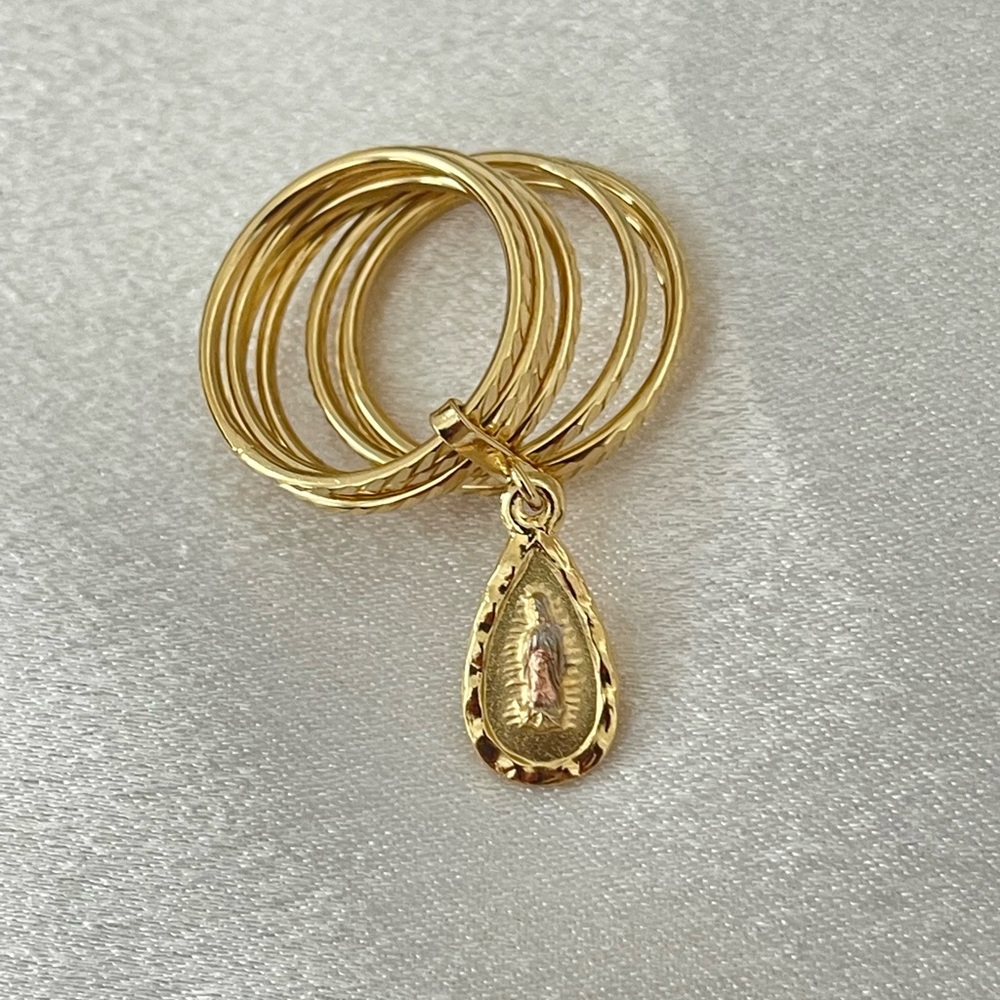 18k Gold Filled Virgin Guadalupe Semanario Ring - Picture 3 of 4